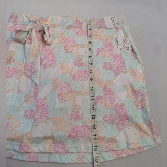 Pebble beach Blue Glass 16.5 " Skort With Bow Colorful Ocean print Golf Skirt M - Picture 9 of 9